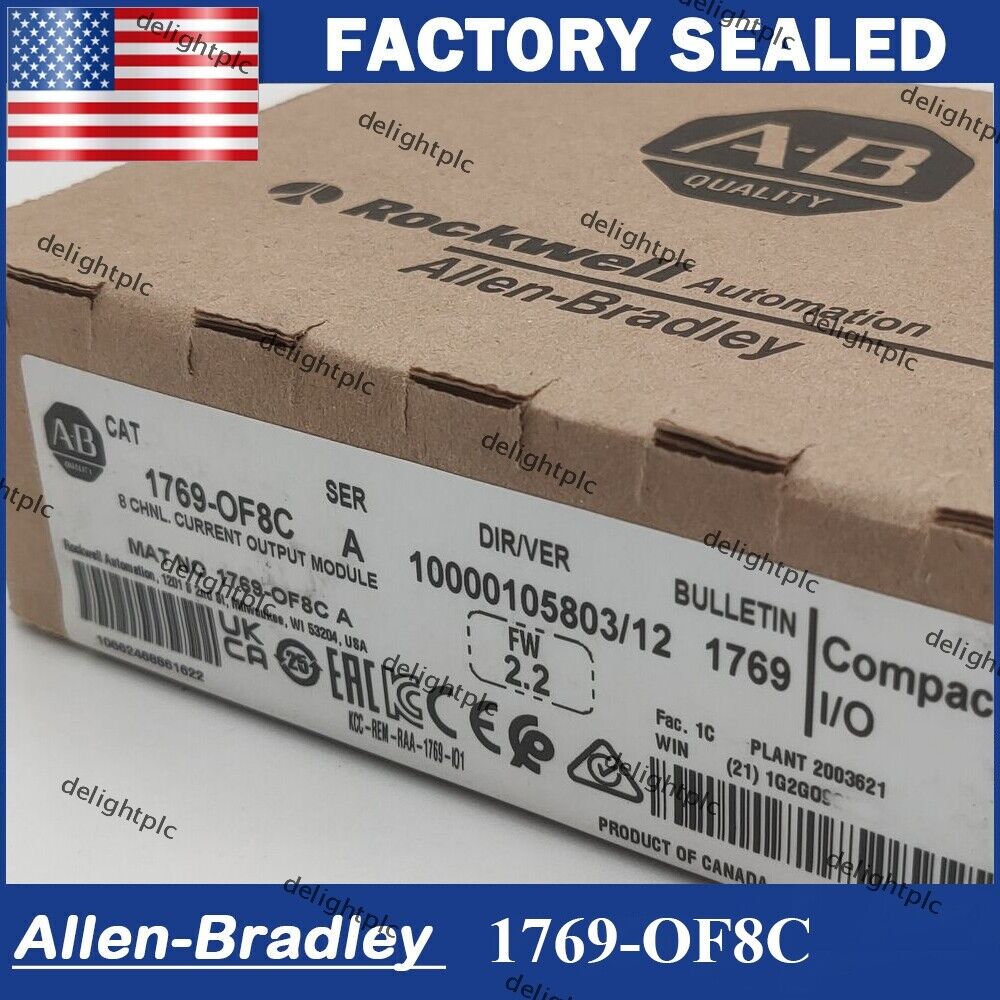 2023 New Factory Sealed AB 1769-OF8C Ser A CompactLogix 8 Pt Current Module US AB