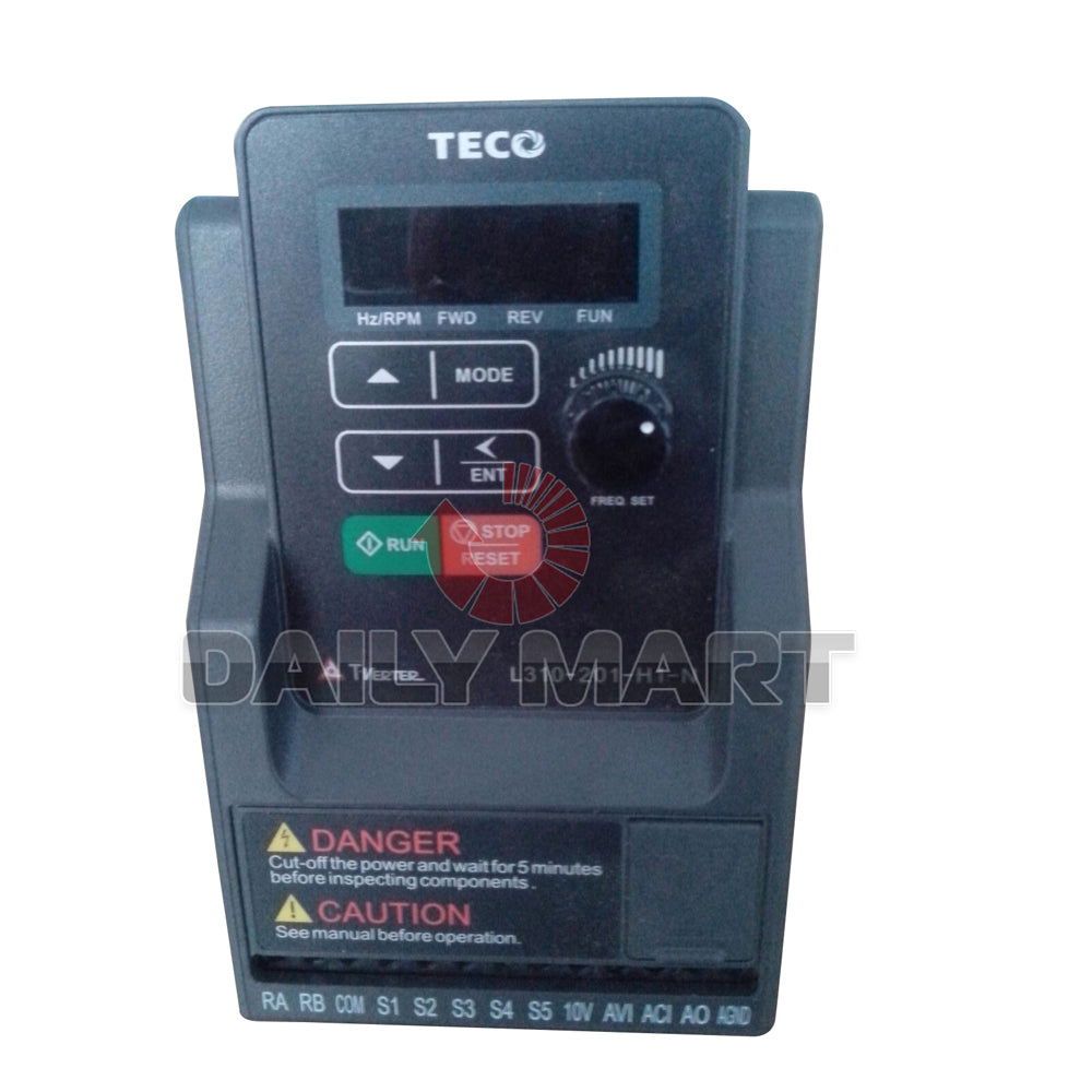 new Teco L510-2P5-H1-N 1 Input 220V Output 3 Ph 0-240V 2.6A 0.4KW 0.5HP Inverter