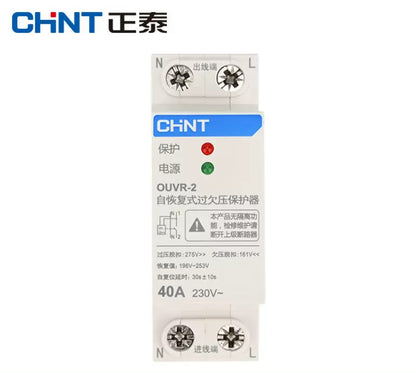 Chint OUVR-2 Self Resetting Undervoltage Protector Incoming Line Is Below
