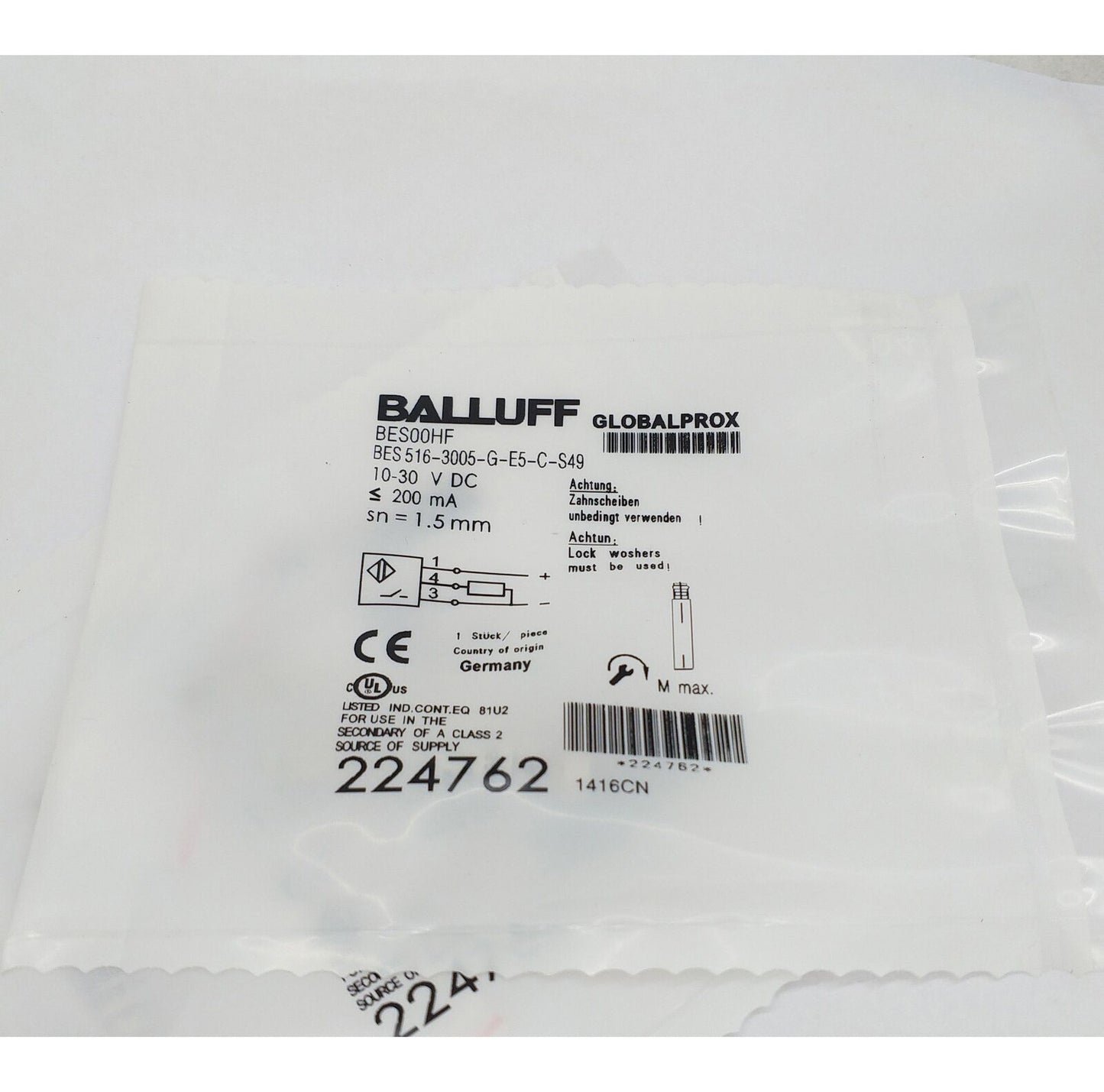 new ONE BALLUFF BES 516-3005-G-E5-C-S49 Proximity Switch - BALLUFF