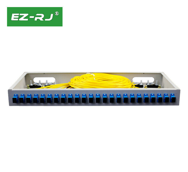 new 24-port SC rack-mounted fiber optic terminal box flange+pigtail Thicken 1.0MM