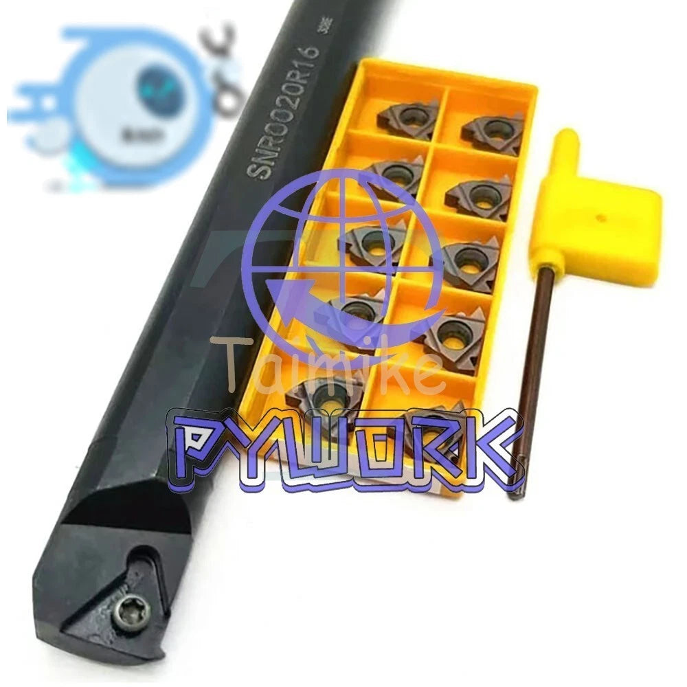 SNR0020R16 CNC Lathe Threaded Tool Holder + 10Pcs 16IR AG60 Carbide Inserts