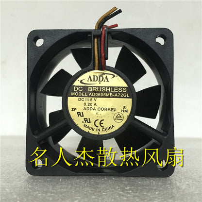 1pcs  ADDA AD0605MB-A72GL 6025 5v 0.20A 6CM ball bearing cooling fan