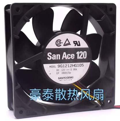 Sanyo 9G1212HG105 12038 DC12V 0.98A 12CM 4-Wire Inverter Cooling Fan