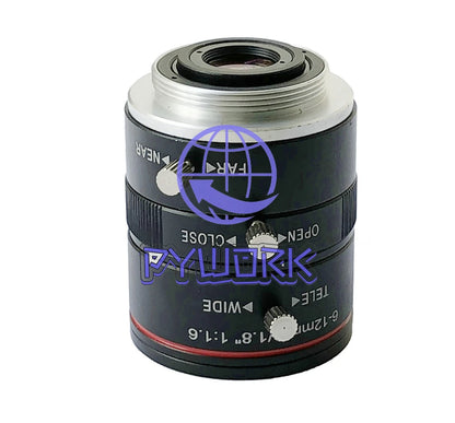 HD 3MP Industrial Lens 6-12mm Manual Zoom C-mount 1/1.8" FA Machine Vision