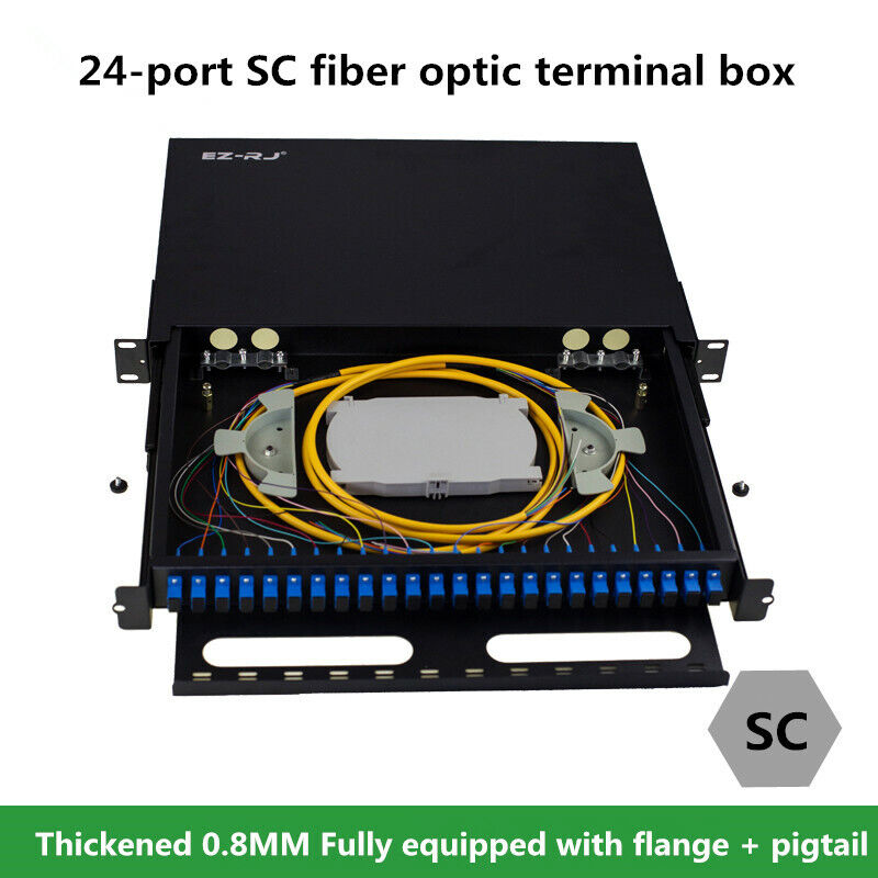 new 24-port SC thickened drawing rack type fiber optic terminal box flange + pigtail