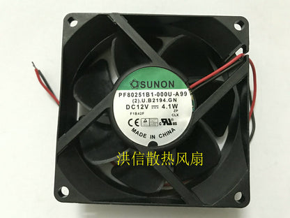 1pcs SUNON PF80251B1-000U-A99 DC12V 4.1W 8 cm cooling fan