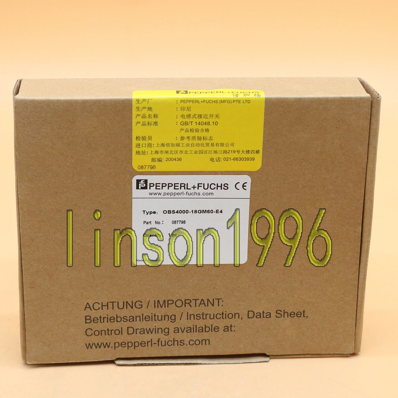 OBS4000-18GM60-E4 Inductive Sensor - PEPPERL+FUCHS