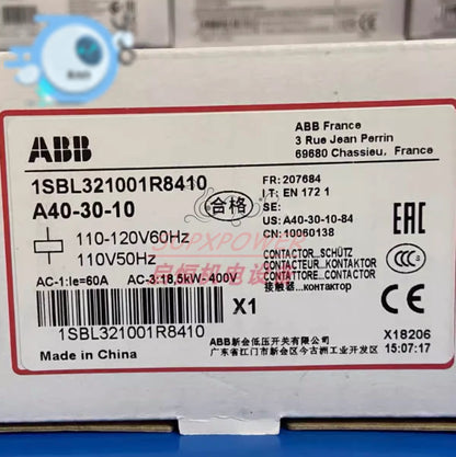 ABB A40-30-10 Contactor 110V50Hz/110-120V60Hz 1SBL321001R8410 (1PCS)