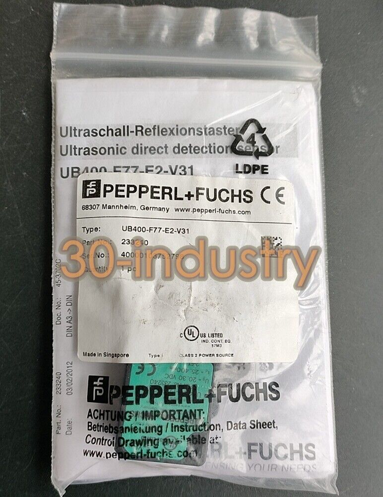 1PCS New For Pepperl+Fuchs UB400-F77-E2-V31 233240 Sensor - KOEED