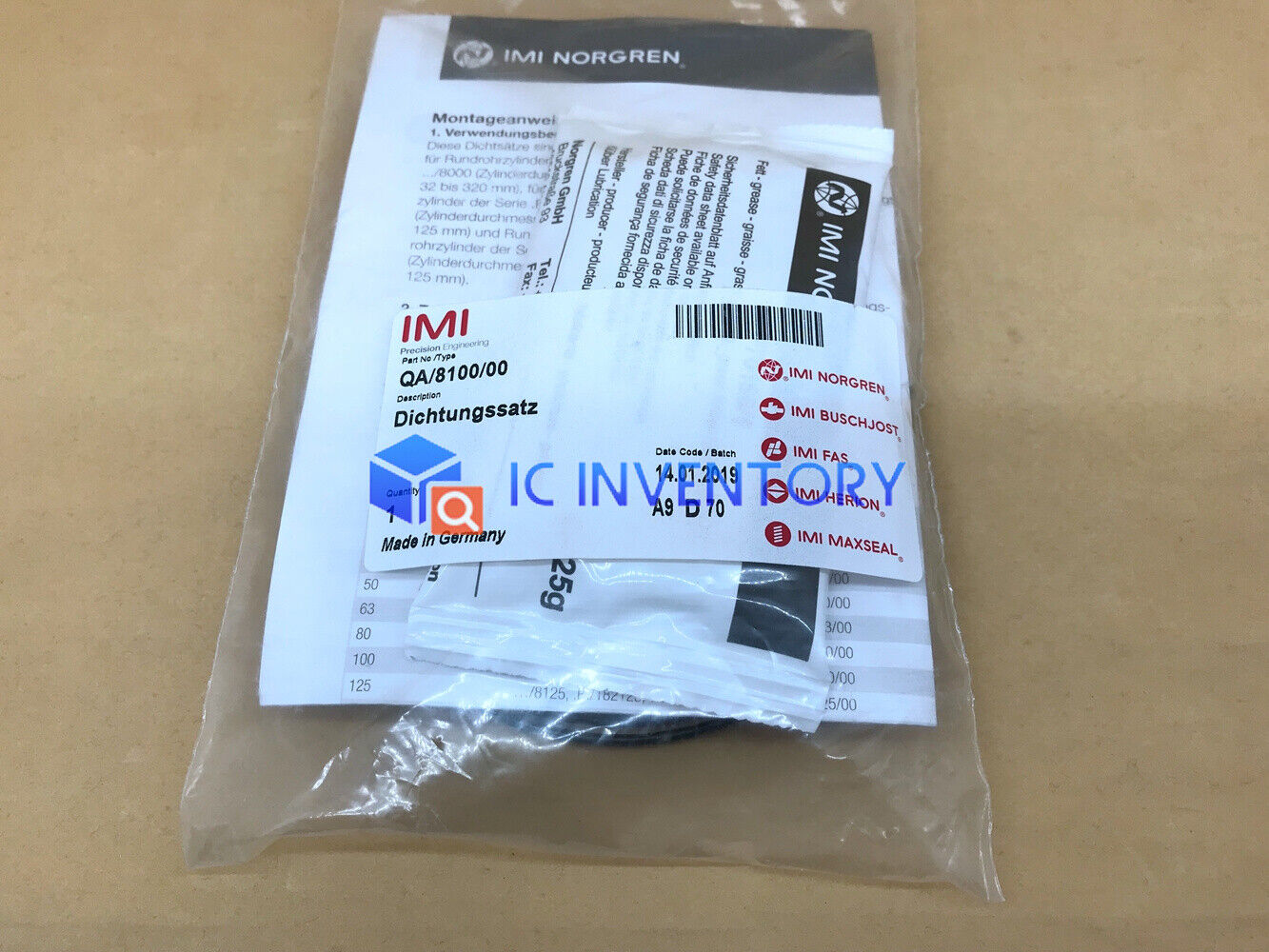 NORGREN QA/8100/00 Cylinder Service Kit - NORGREN