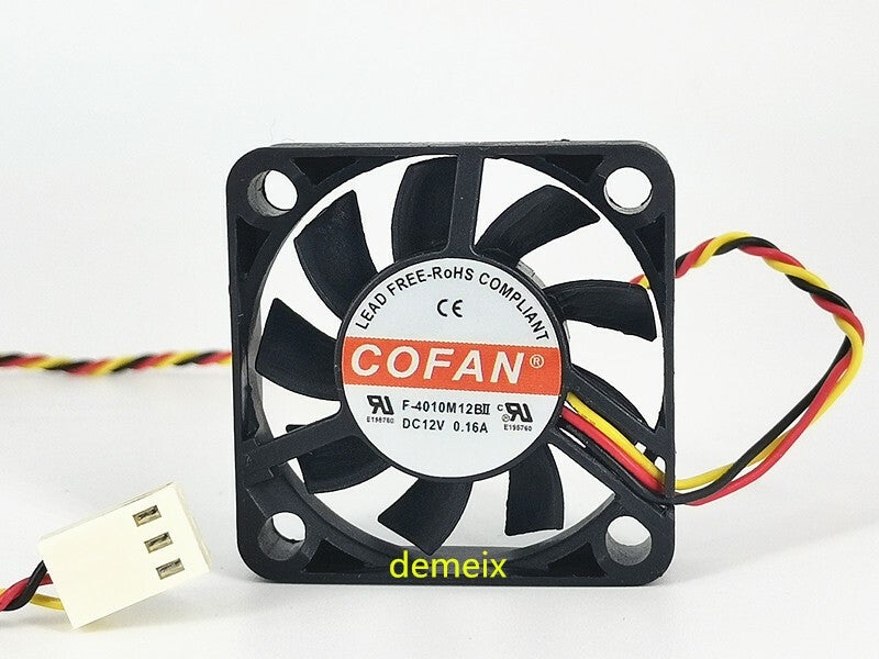1PCS COFAN F-4010M12BII 0.16A DC12V 40mm 4010 4CM 3-wire cooling fan