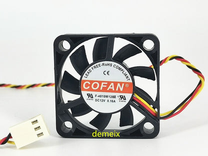 1PCS COFAN F-4010M12BII 0.16A DC12V 40mm 4010 4CM 3-wire cooling fan