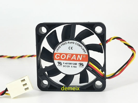 1PCS COFAN F-4010M12BII 0.16A DC12V 40mm 4010 4CM 3-wire cooling fan