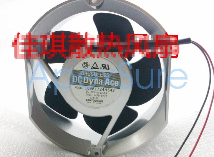 1PC SANYO 109E1724H543 24V 0.58A 172×172×51mm cooling fan 2pin