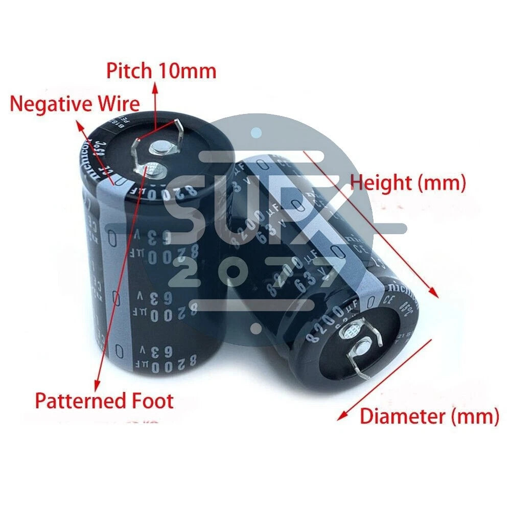 2pcs Audio Fever HIFI Audio Amplifier Capacitors 8200UF 63V 30*50mm #su
