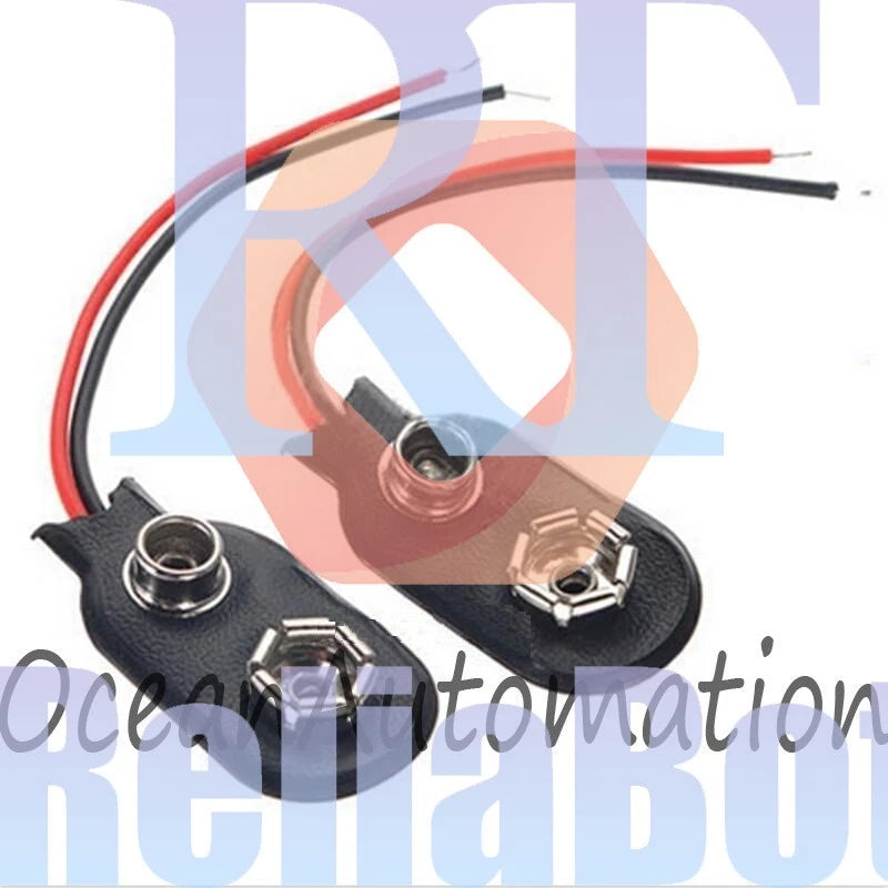 20Pcs Snap on 9V Battery Holder Clip Connector Hard Shell 10CM Cable Lead
