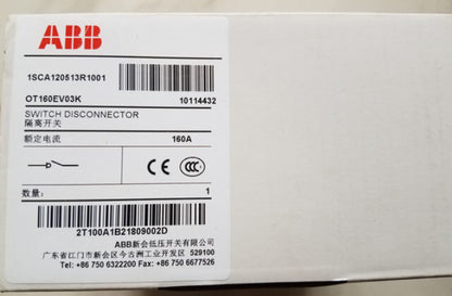 1PCS ABB OT160EV03K 1SCA120513R1001 SWITCH DISCONNECTOR 160A
