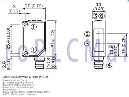SICK WT100-P1439 Photoelectric proximity sensor ,PNP, 1PCS