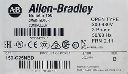 Allen-Bradley 150-C25NBD SMC-3 25A Smart Motor Controller NEW Sealed - ALLEN-BRADLEY