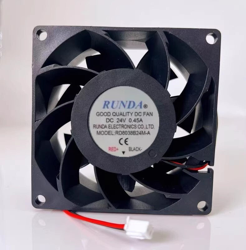 RUNDA RD8038B24M-A 8038 DC24V 0.45A 8CM 2-wire Inverter Cooling Fan