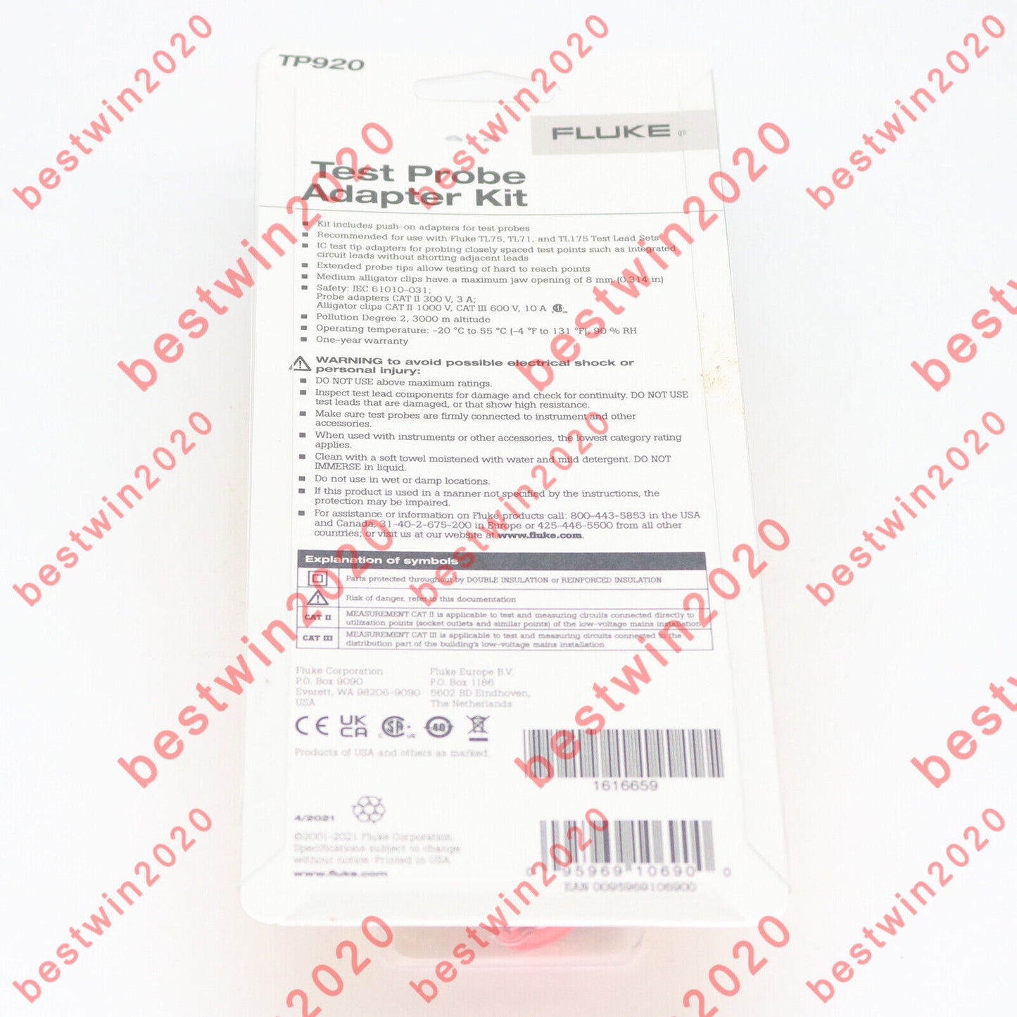 New One Fluke Test Probe Adapter Kit TP920 - High Precision TP920 Adapter for Lab and Professional Use - FLUKE