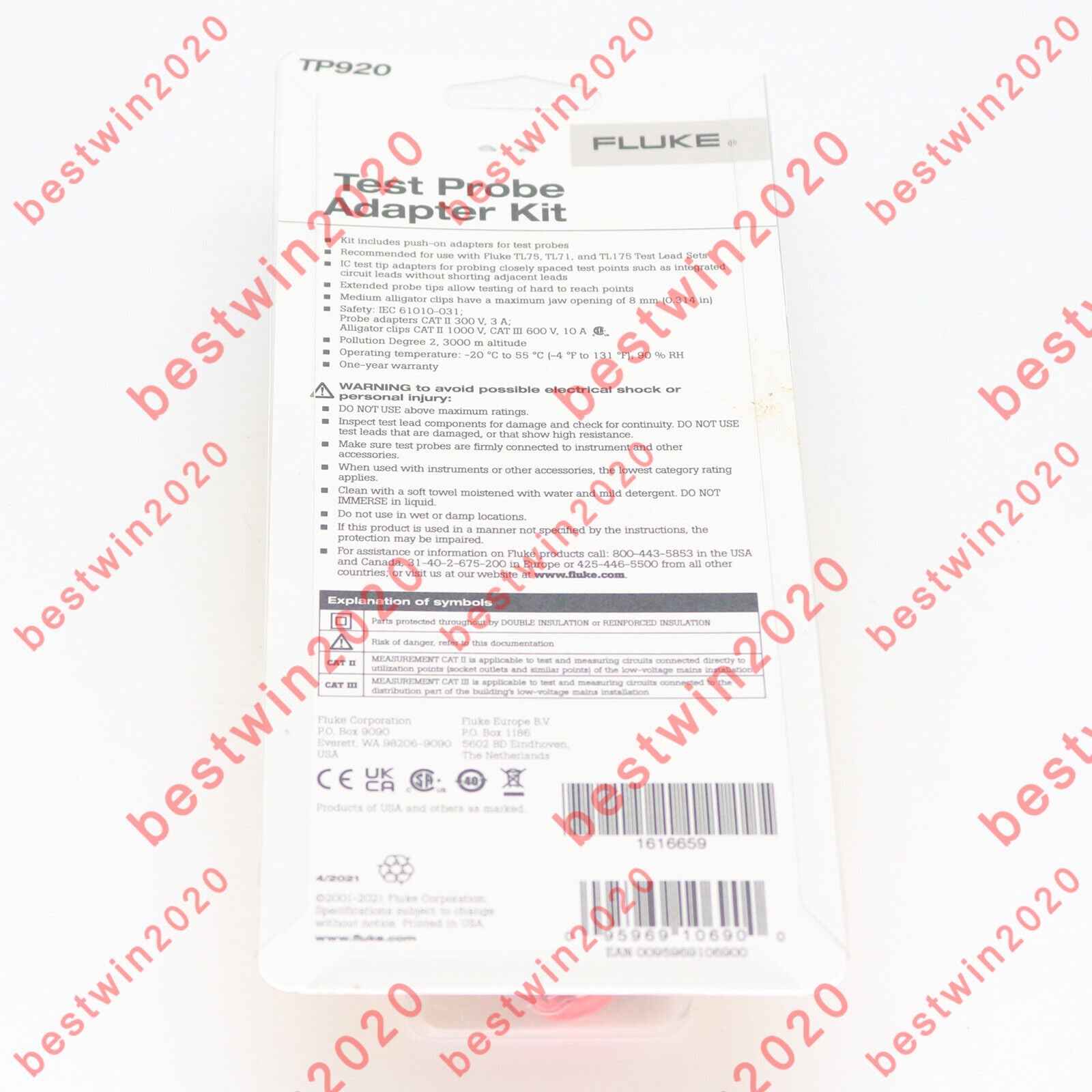 New One Fluke Test Probe Adapter Kit TP920 - High Precision TP920 Adapter for Lab and Professional Use - FLUKE