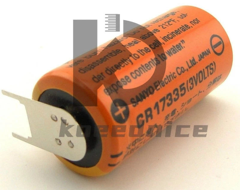 2pcs CR17335 3V PLC Battery 3P tabs to Repair Saab Cell Pin Type +2P-1P