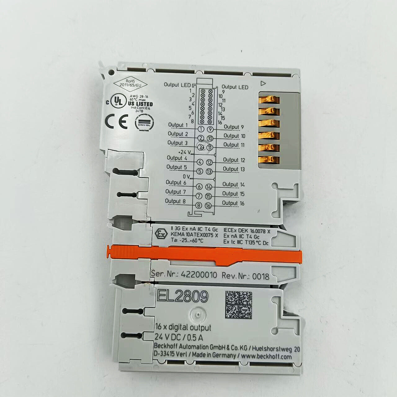 Beckhoff EL2809 EtherCAT Terminal 16-channel Digital Output PLC Module - BECKHOFF
