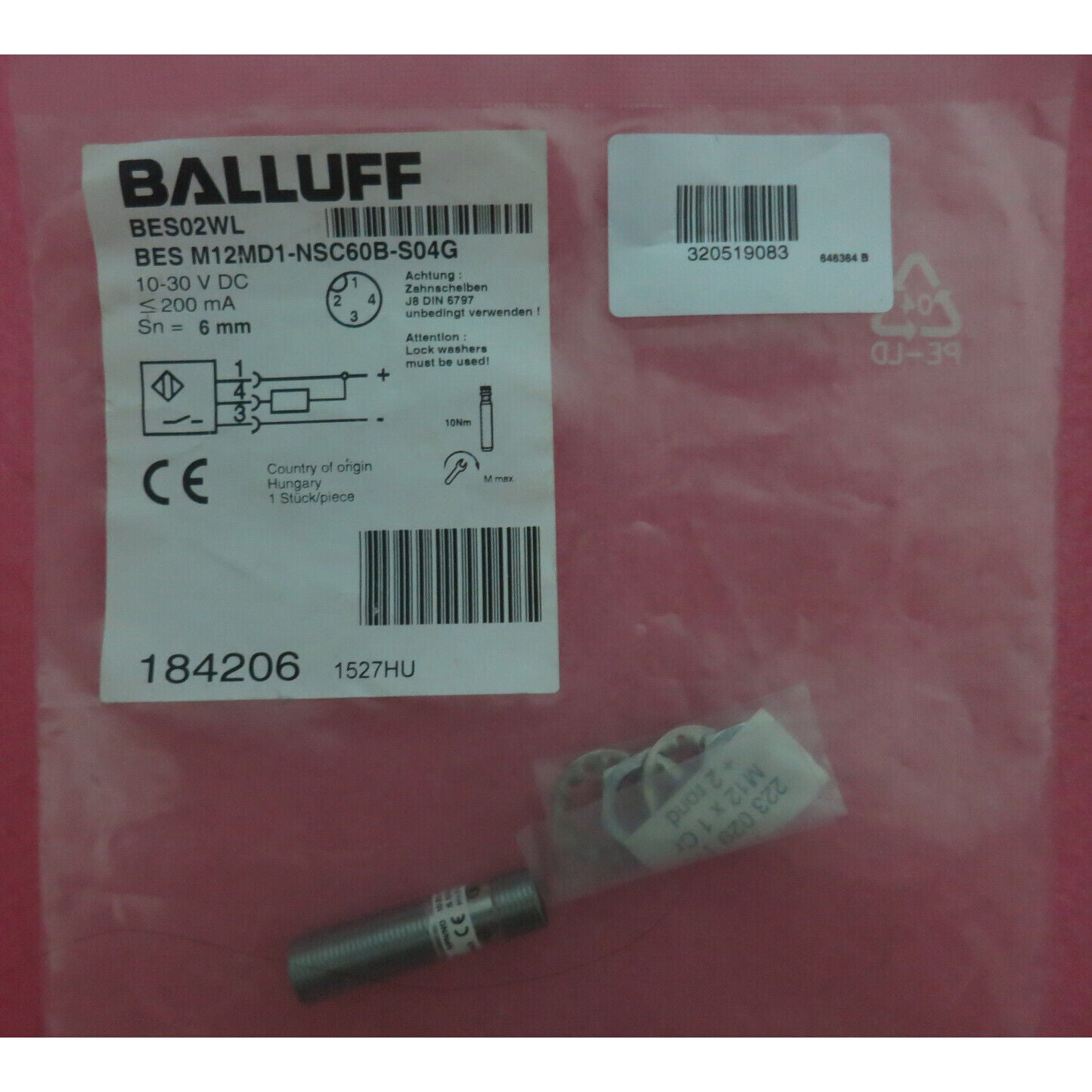 BALLUFF BES M12MD1-NSC60B-S04G Proximity Switch - BALLUFF