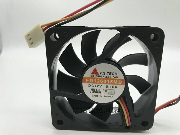 new 1PCS Y.S.TECH FD126015MB 6015 DC12V 0.14A 6CM silent fan