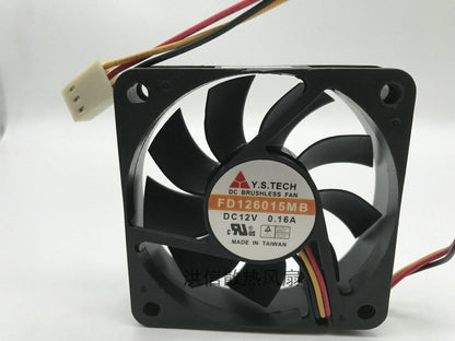 new 1PCS Y.S.TECH FD126015MB 6015 DC12V 0.14A 6CM silent fan