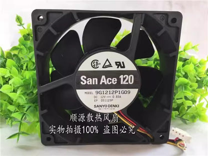 SANYO SAN ACE 120 9G1212P1G09 12038 DC12V 0.83A 12CM 4-Wire Silent Cooling Fan