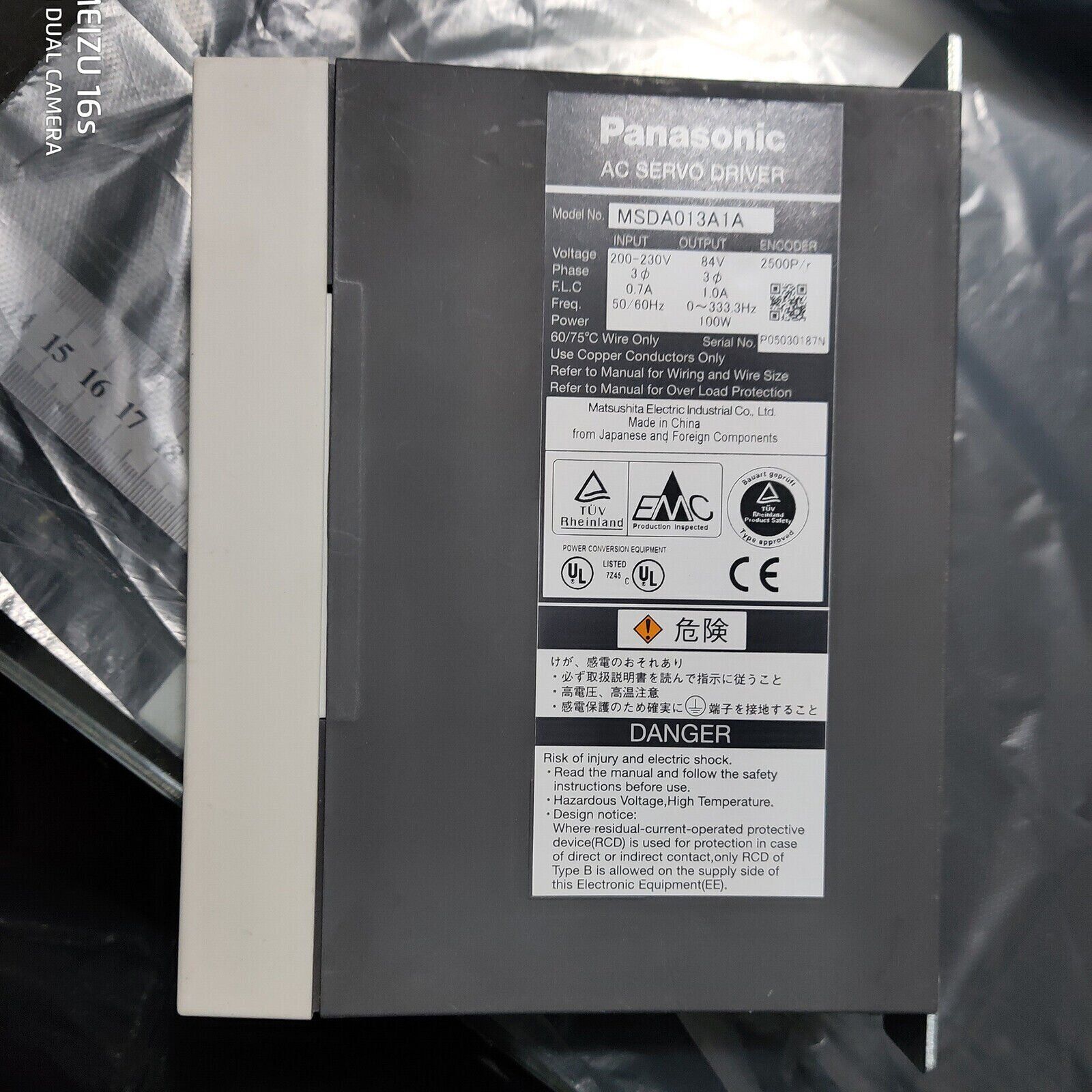 Panasonic AC Servo Driver MSDA013A1A - PANASONIC