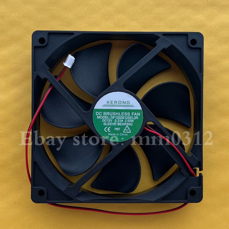 KERONG DF1202512SEL2R 12025 DC12V 0.21A 2.52W 12CM 2-Pin Silent Cooling Fan