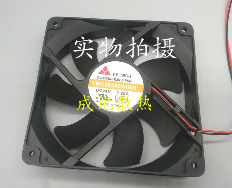 1pcs Y.S.TECH YW12025024BH 24V0.28A 12CM 12025 2线散热风扇