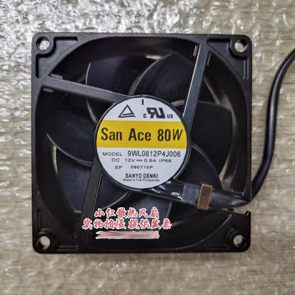 San Ace 80W 9WL0812P4J006 12V 0.6A IP68 Waterproof Metal Cooling Fan