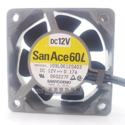 Sanyo 109L0612S403 6025 DC12V 0.17A 6CM 2-Wire Silent Cooling Fan