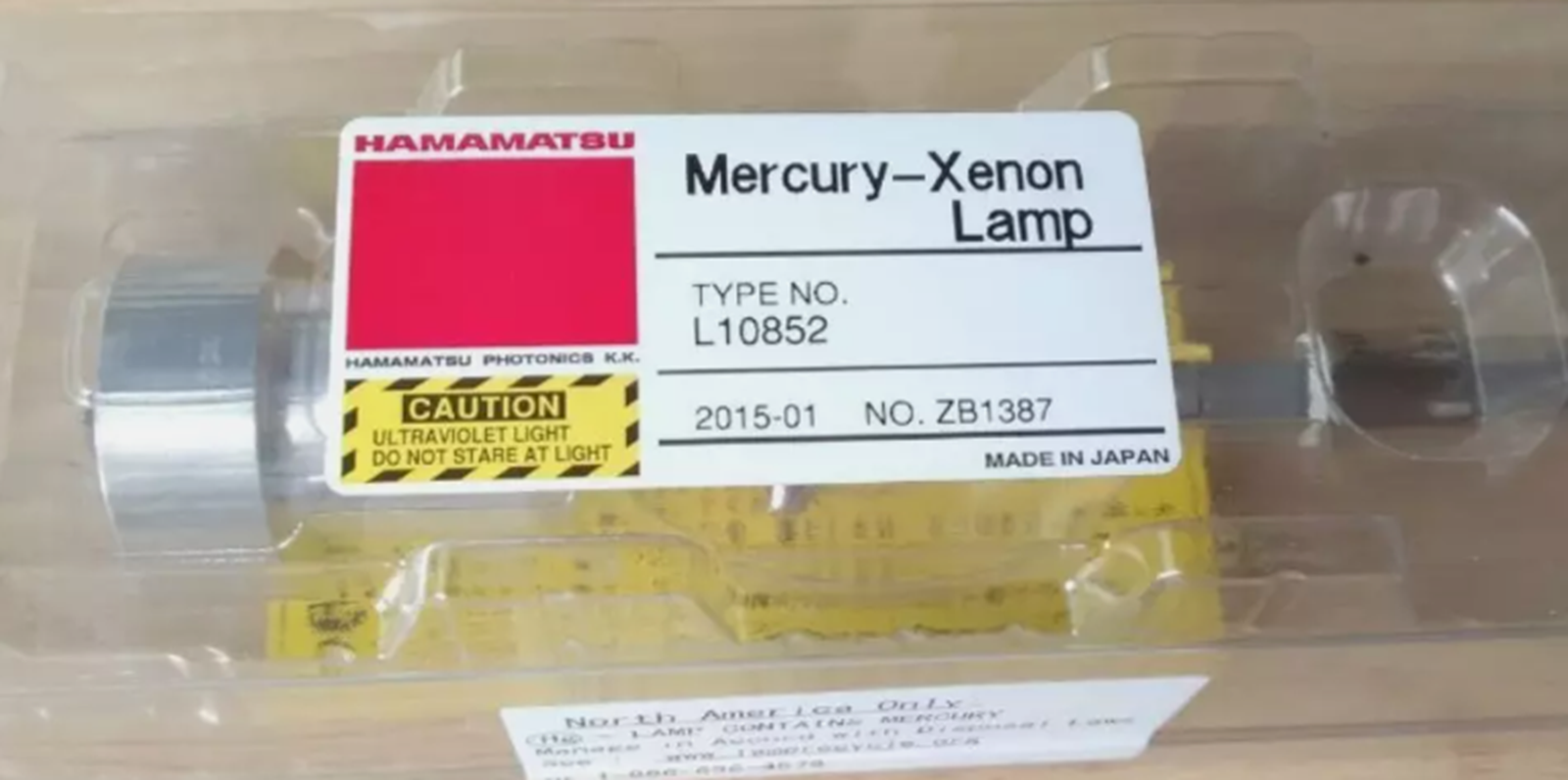 HAMAMATSU UV Mercury Lamp L10852 - HAMAMATSU