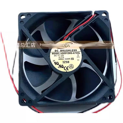 ADDA AD0912MS-A70GL DC12V 0.17A 9225 2-Wire Silent Cooling Fan