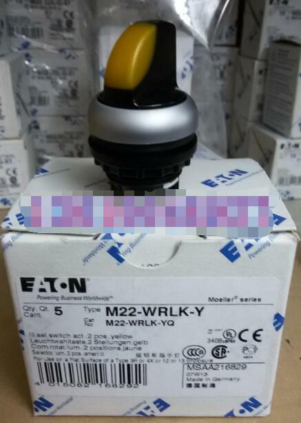 new 1PCS  Eaton Moeller M22-WRLK-Y M22-WRLK-YQ Sel. Switch 2POS. Yellow