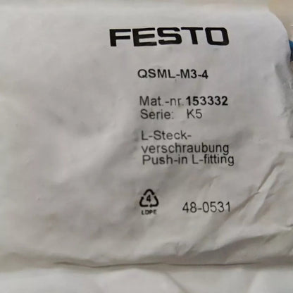 Festo QSML-M3-4 153332 10PCS Push-In Fitting Free Shipping