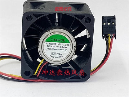 SUNON SG40281B1-Q03U-G99 4028 DC12V 6.24W 4CM 3-Pin High Airflow Cooling Fan