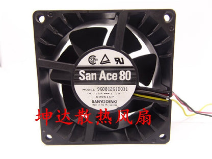 1pcs Sanyo San Ace 80 9G0812FG1D031 DC12V 1.1A 8038 server fan
