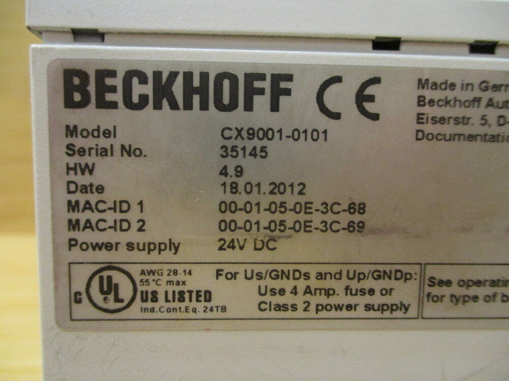 Beckhoff CX9001-0101 CPU Module CX99010101 HW: 4.9 - BECKHOFF
