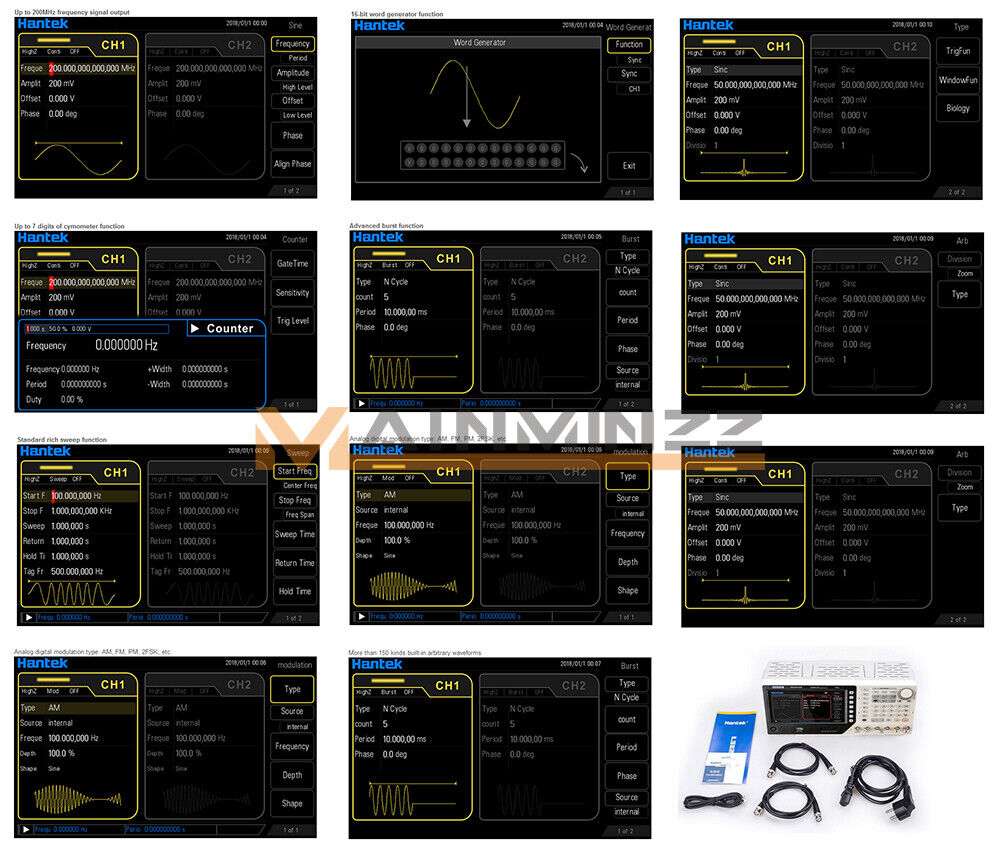 new ONE  Hantek Arbitrary waveform Function generator HDG6202B