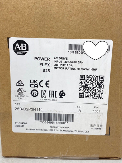 NEW Allen-Bradley PowerFlex 525 0.75kW 1Hp AC Drive - ALLEN-BRADLEY