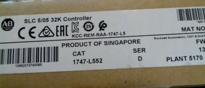 New Factory Sealed AB 1747-L552 SLC 500 SLC CPU Processor Unit - NEW FACTORY SEALED AB
