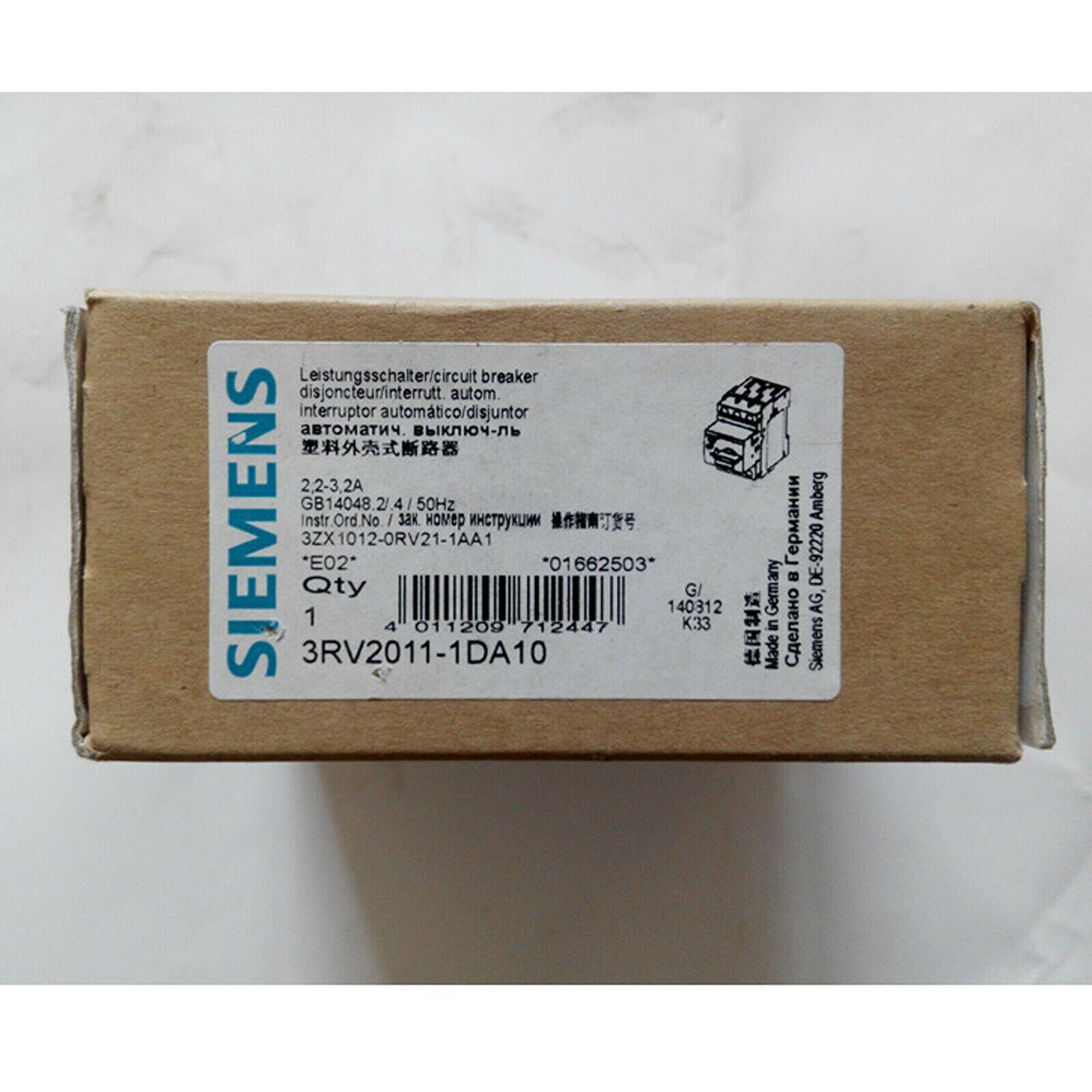 new  SIEMENS 3RV2011-1DA10 Circuit-Breaker 3RV2 011-1DA10 Fast Delivery