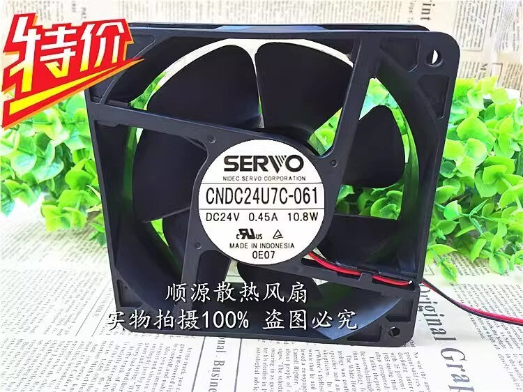 SERVO CNDC24U7C-061 DC24V 0.45A 10.8W 120*120*38MM 2-Wire Silent Cooling Fan